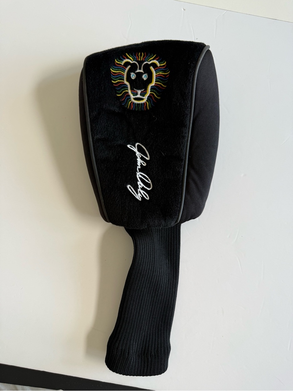 Black Golf Club Headcover with Rainbow Lion Embroidery